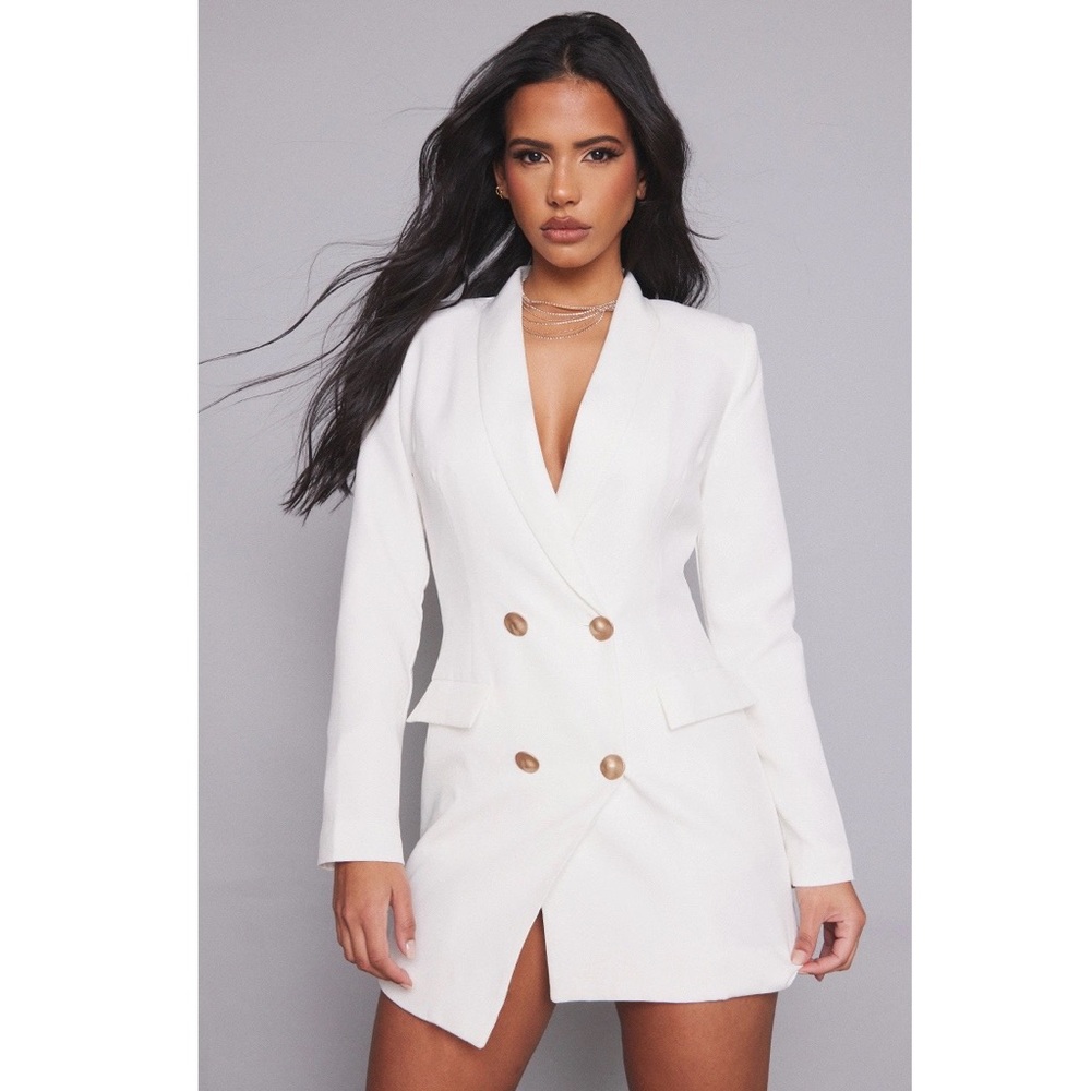 PLT cream blazer dress